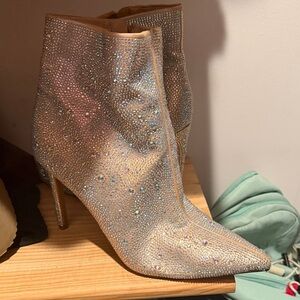 Elegant Rhinestone Ankle Boots